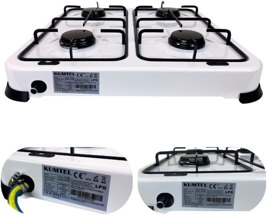 Thumbnail: FORNELLO A GAS 4 FUOCHI DA CAMMPEGGIO BIANCO GAS GPL