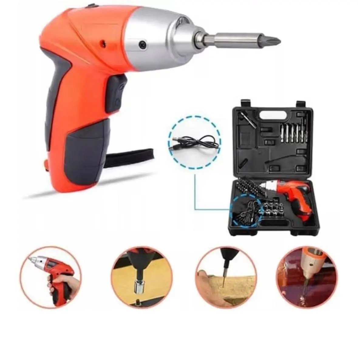 TRAPANO AVVITATORE ELETTRICO A BATTERIA CON KIT ACCESSORI