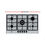 Miniatura: Piano Cottura 5 Fuochi 90 cm Staylux Acciaio e Ghisa Gas Metano Gpl Inox