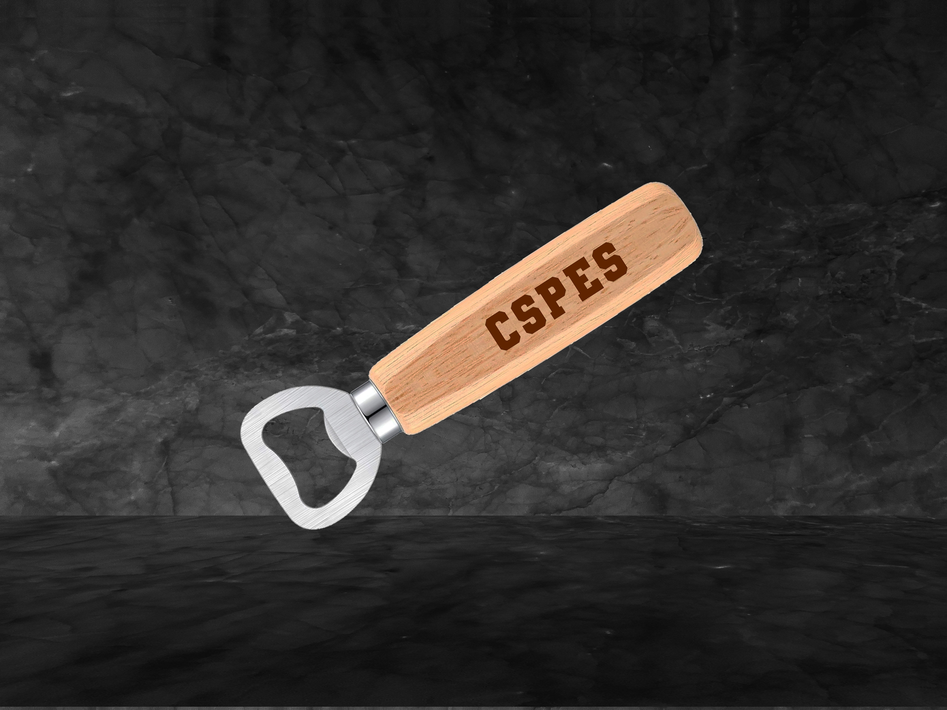 CSPES Wooden Stainless Steel Bottle Opener