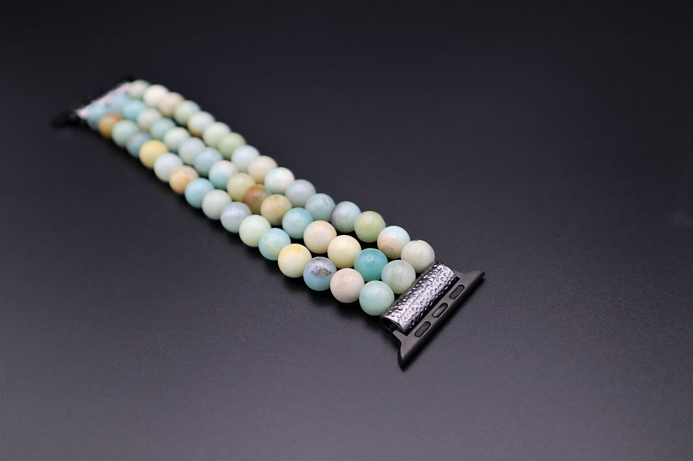 Thumbnail: Handmade Amazonite Apple Samsung Fitbit Fossil Watch Gemstone Personalized Band