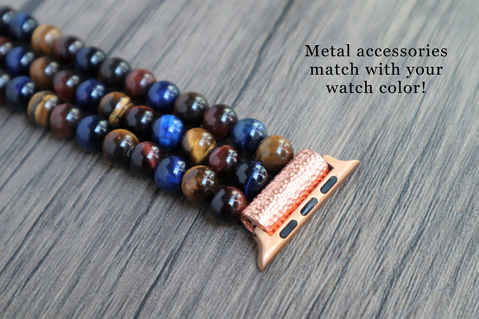 Thumbnail: Handmade Tigers Eye Apple Samsung Fitbit Fossil Watch Gemstone Personaliz