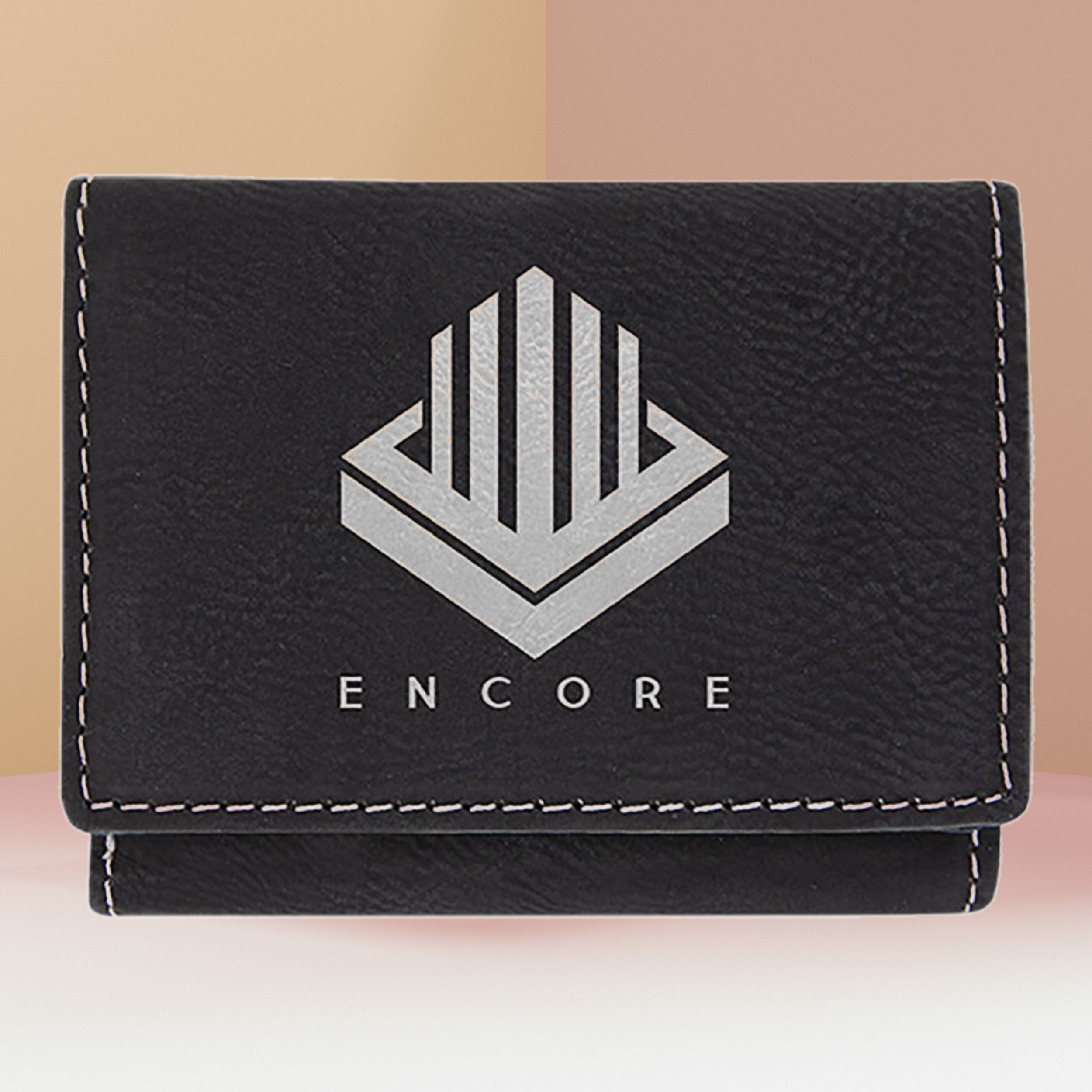 Personalized Leather Tri-fold Wallet with Text or Logo
