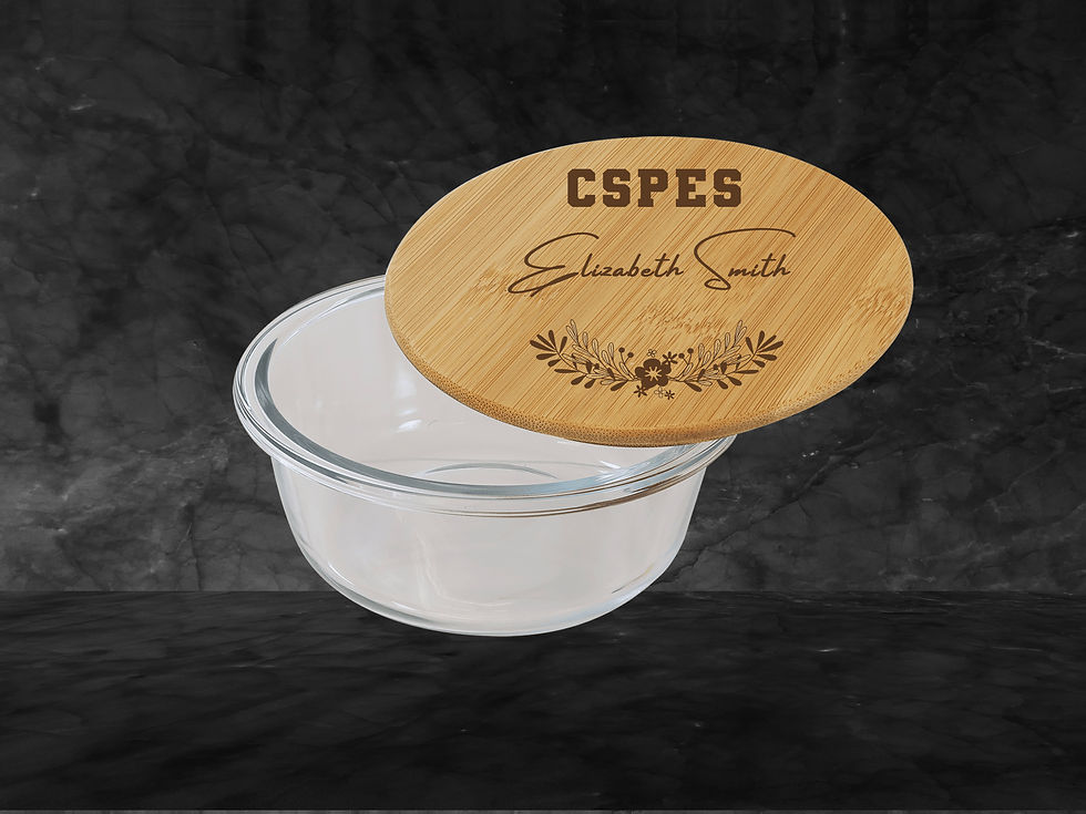 Thumbnail: CSPES Glass Container with Bamboo Lid and Utensil Set 44-50 oz.