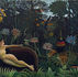 A woman reclines in a dream-like jungle