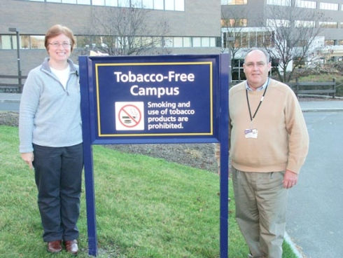 Tobacco-free campus signage