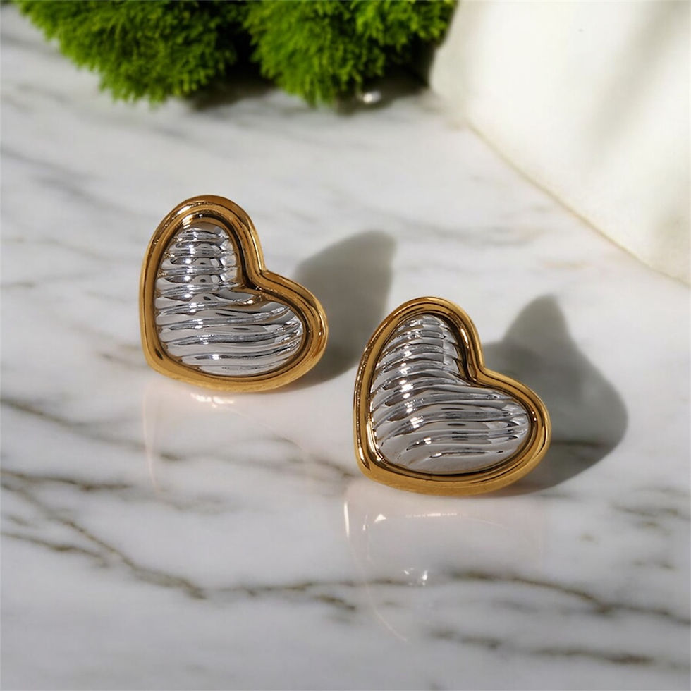 Aretes acero inoxidable oro / plata