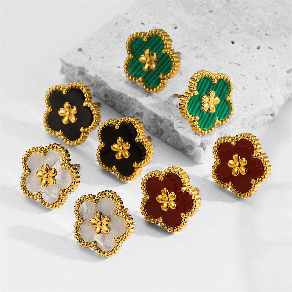 Aretes acero inoxidable flor