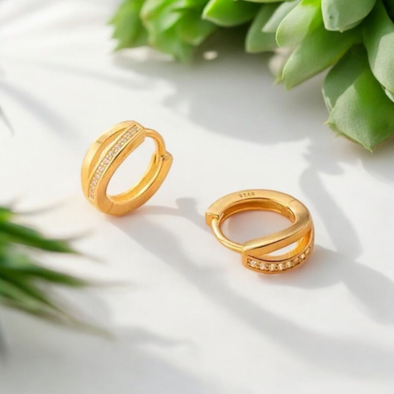 Aretes tipo arracada de plata 925