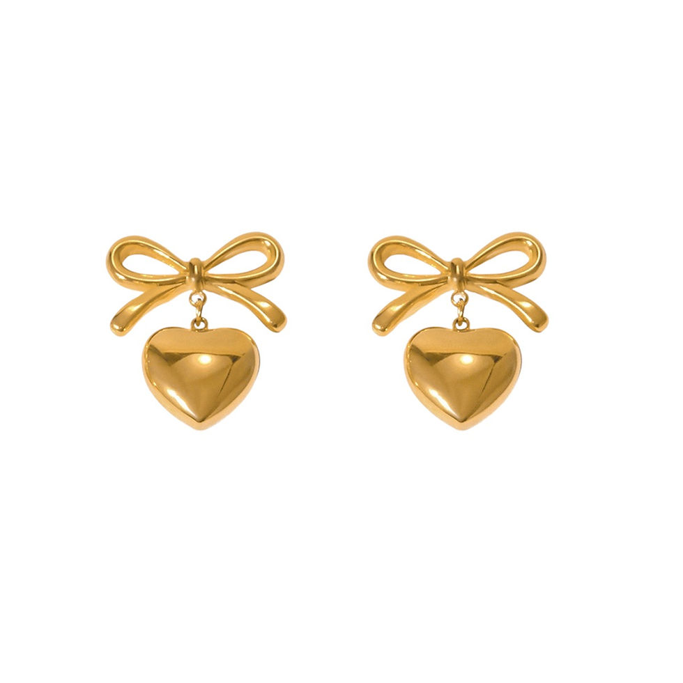 Aretes acero inoxidable moño