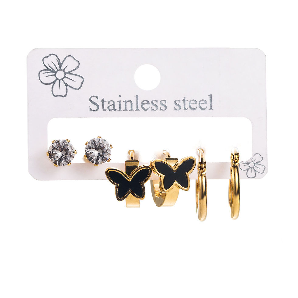 Set de aretes acero inoxidable