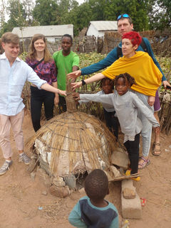 A small mud hut structure with thatched roof to provide shelter of chickens