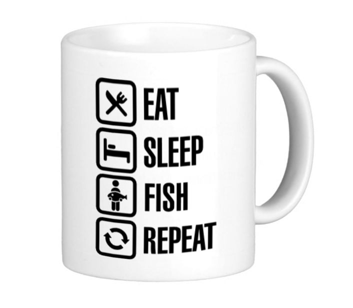 Eat, Sleep, Fish, Repeat Mug