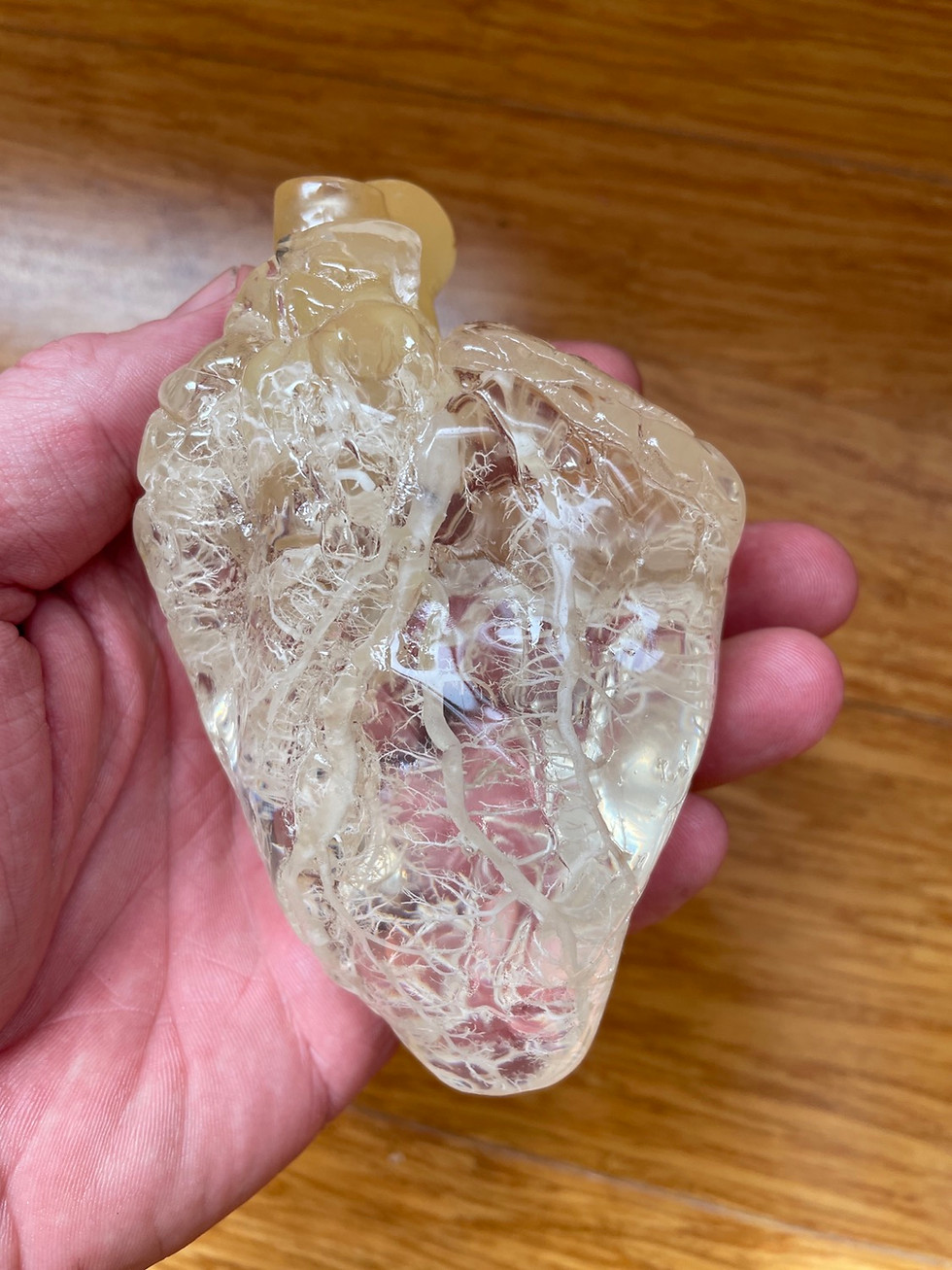 Thumbnail: Resin embedded glow in the dark corrosion cast heart