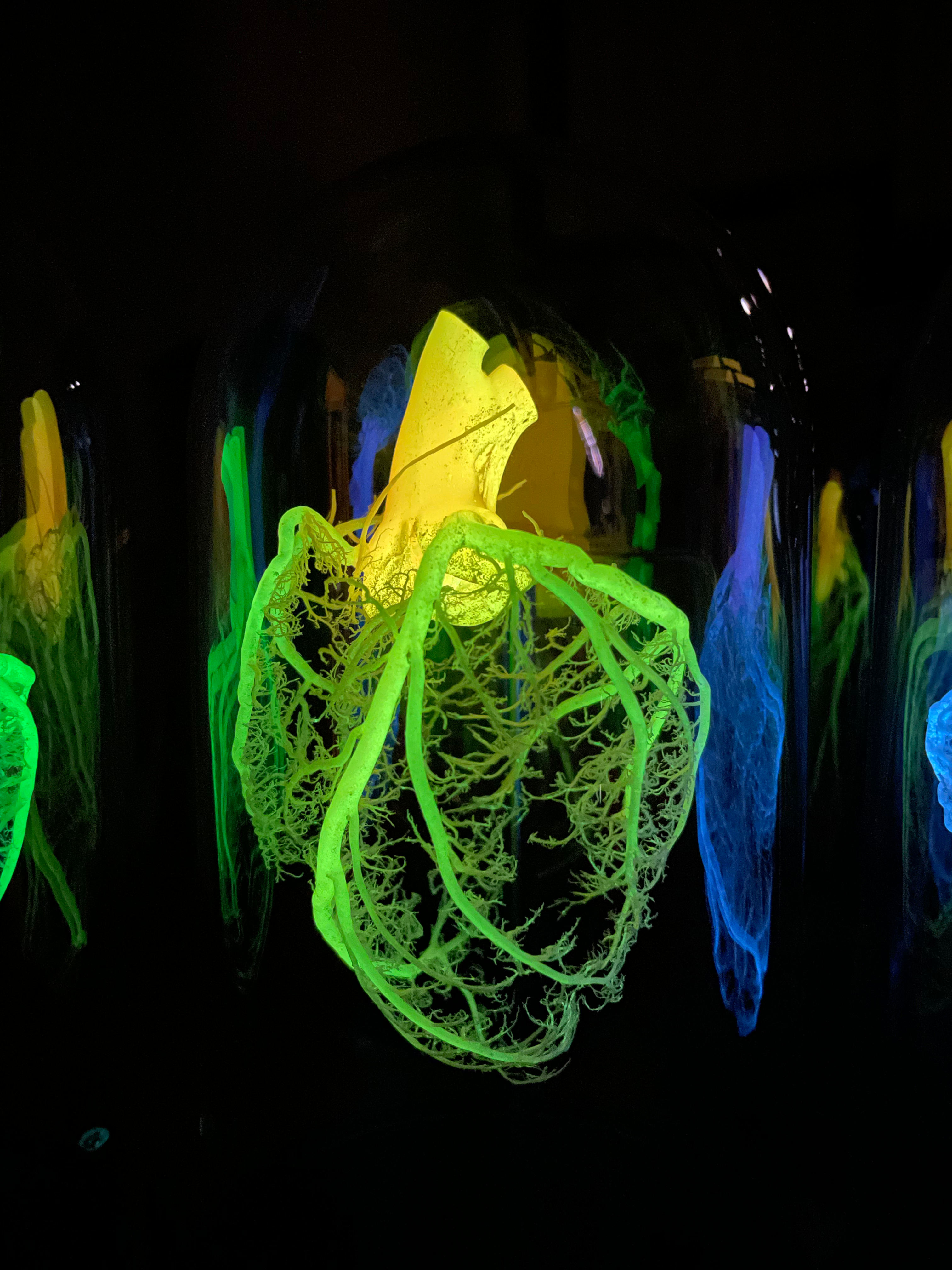 Glow in the dark heart corrosion cast yellow/ gold green glow in the dark  