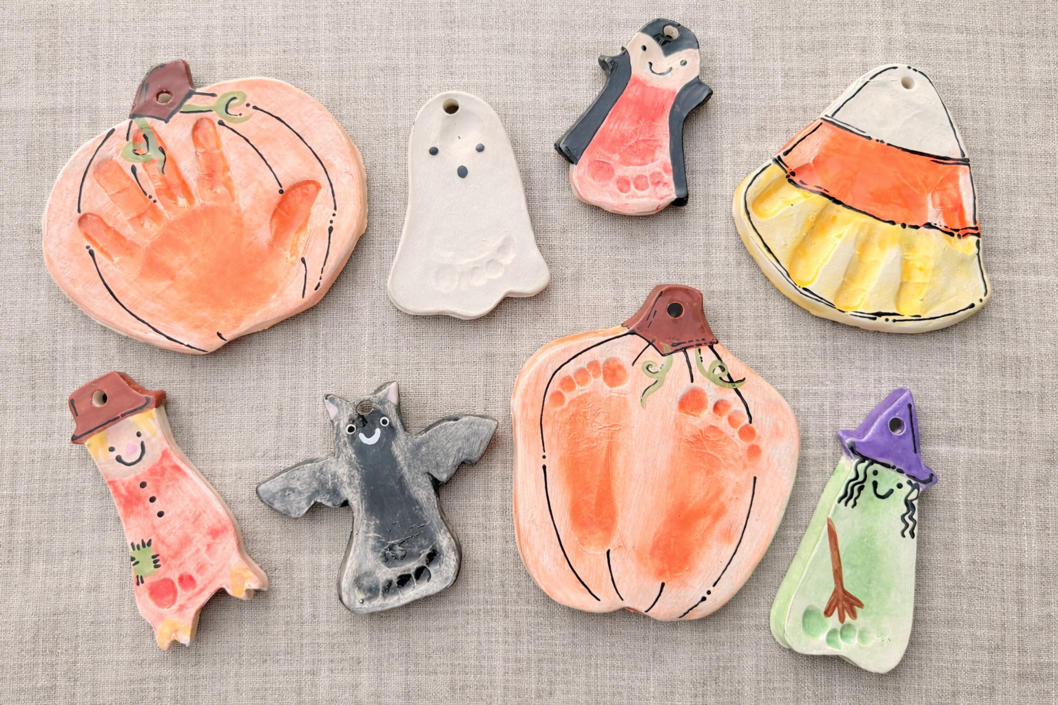 Candy Corn Handprint Clay Impression
