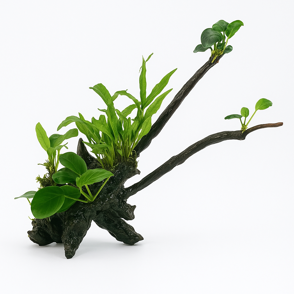 Anubias Nana & Java Fern on Large Driftwood (30 × 30 cm)