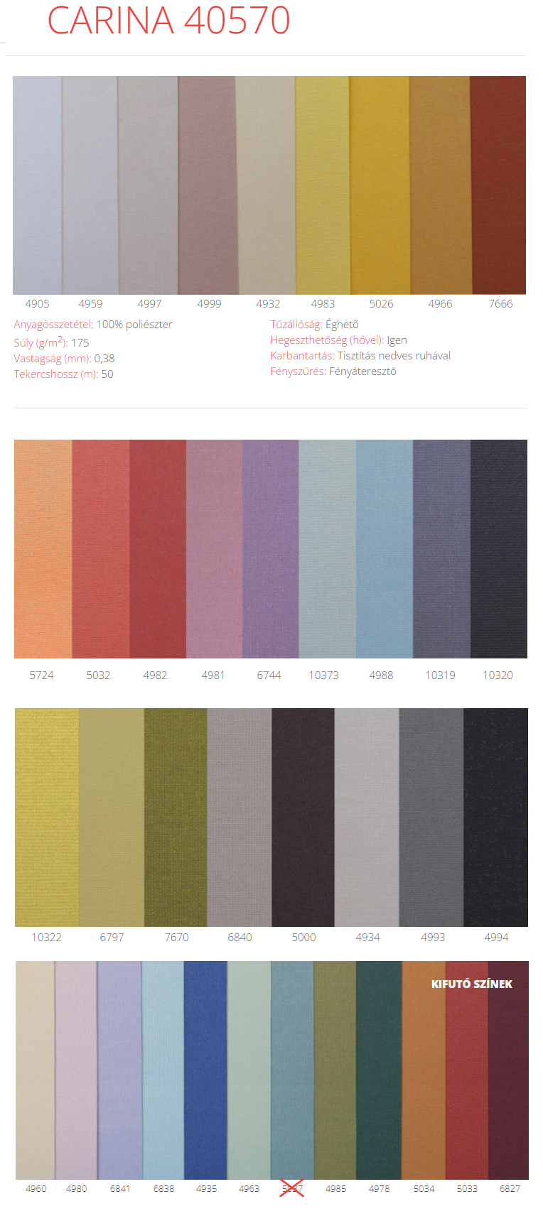 Roletta textilek
