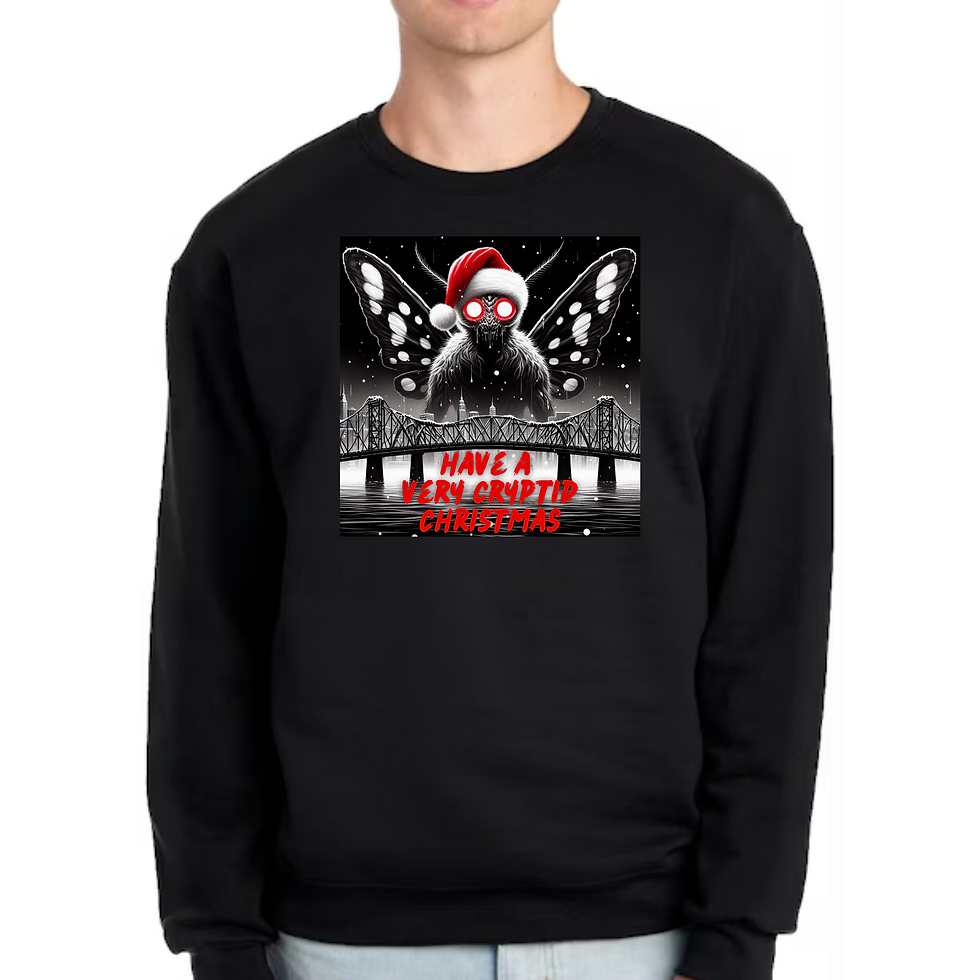 Thumbnail: Mothman Christmas Long Sleeve Tee, Crewneck and Hoodie (Price Varies)
