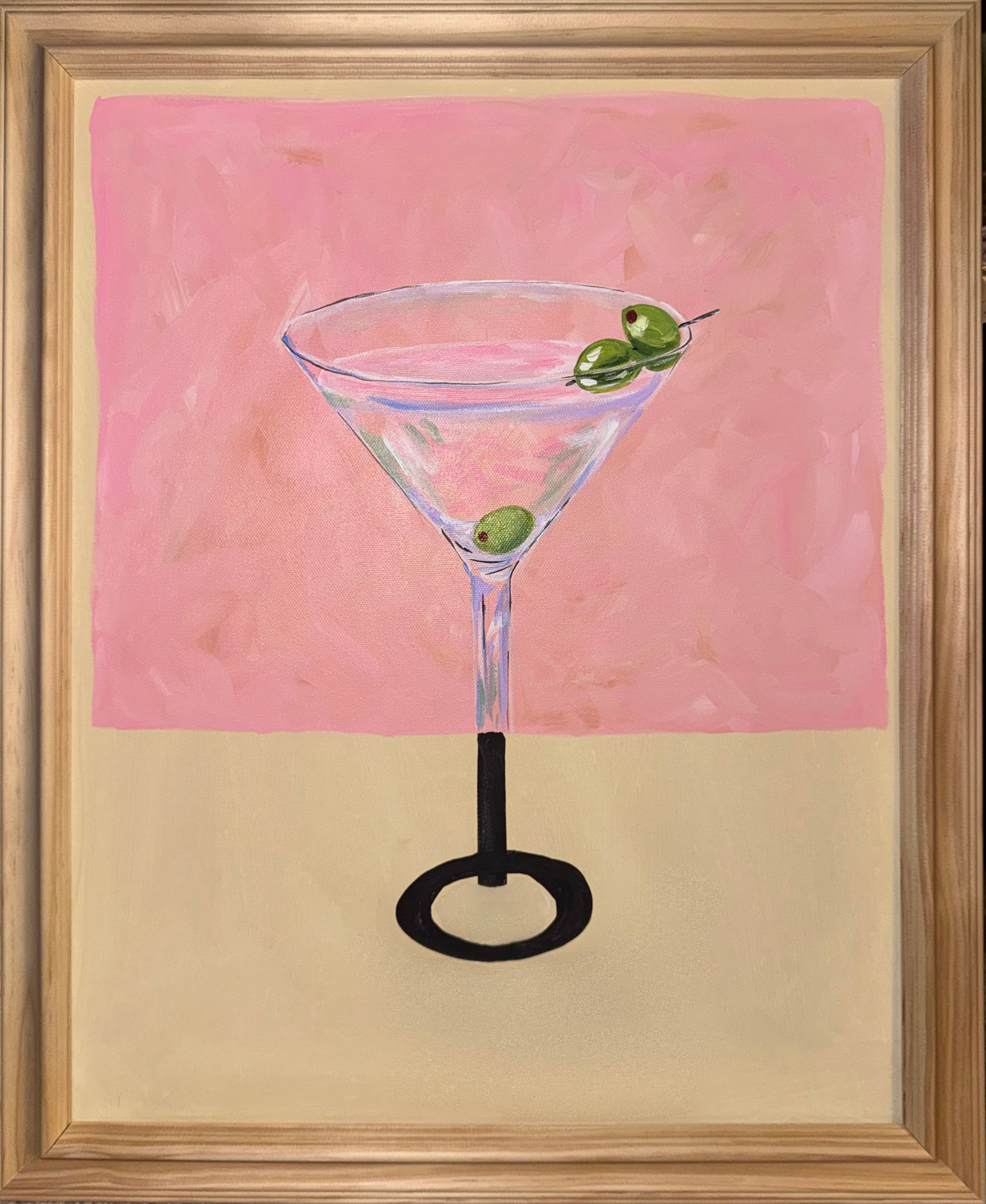 "Martini Time" Framed Acrylic Original Painting