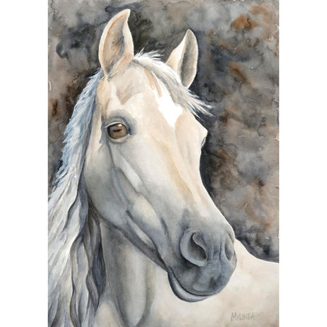 Beautiful palomino arabian waterolour painting