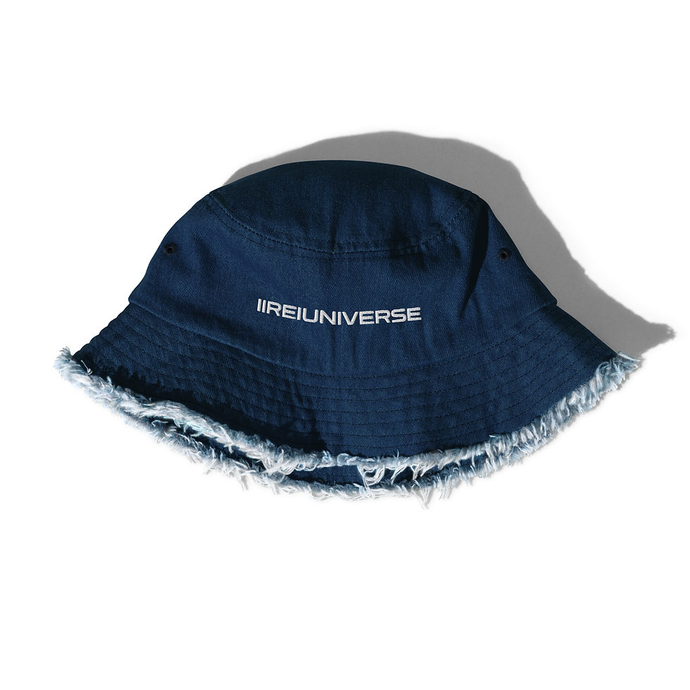 Thumbnail: IIREI UNIVERSE — Distressed Denim Bucket Hat