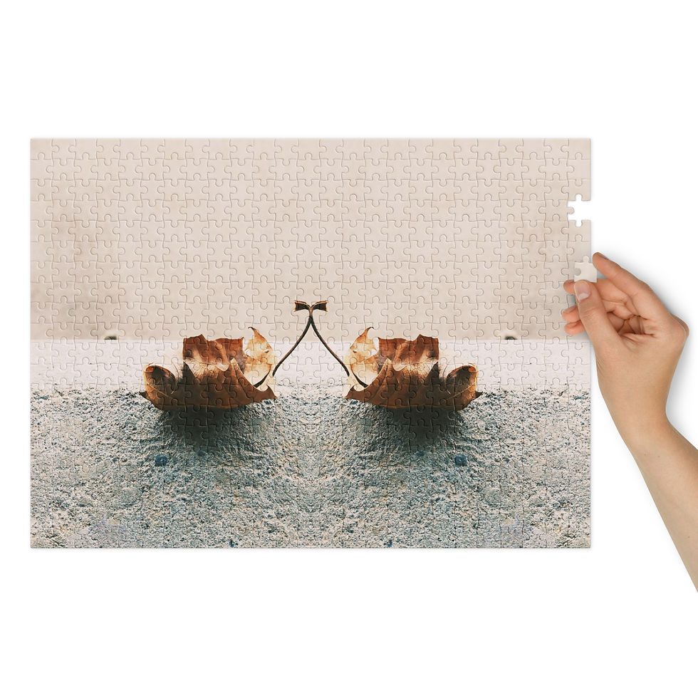 Two leaves Jigsaw puzzle with tin