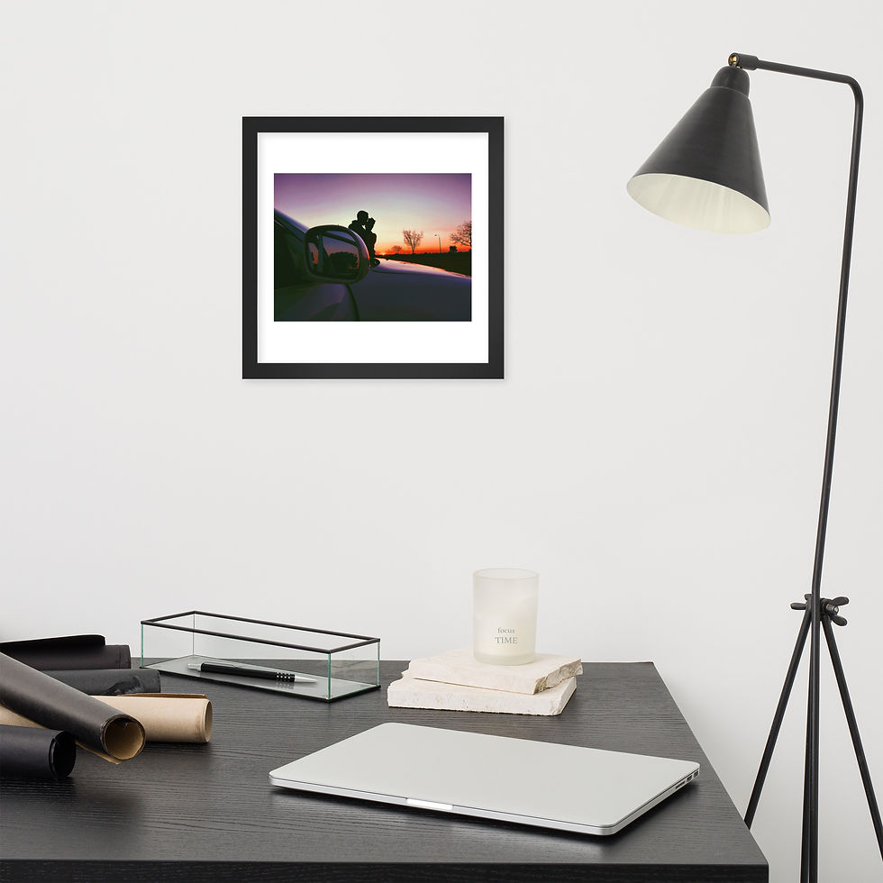 Melting sunset Framed photo paper poster