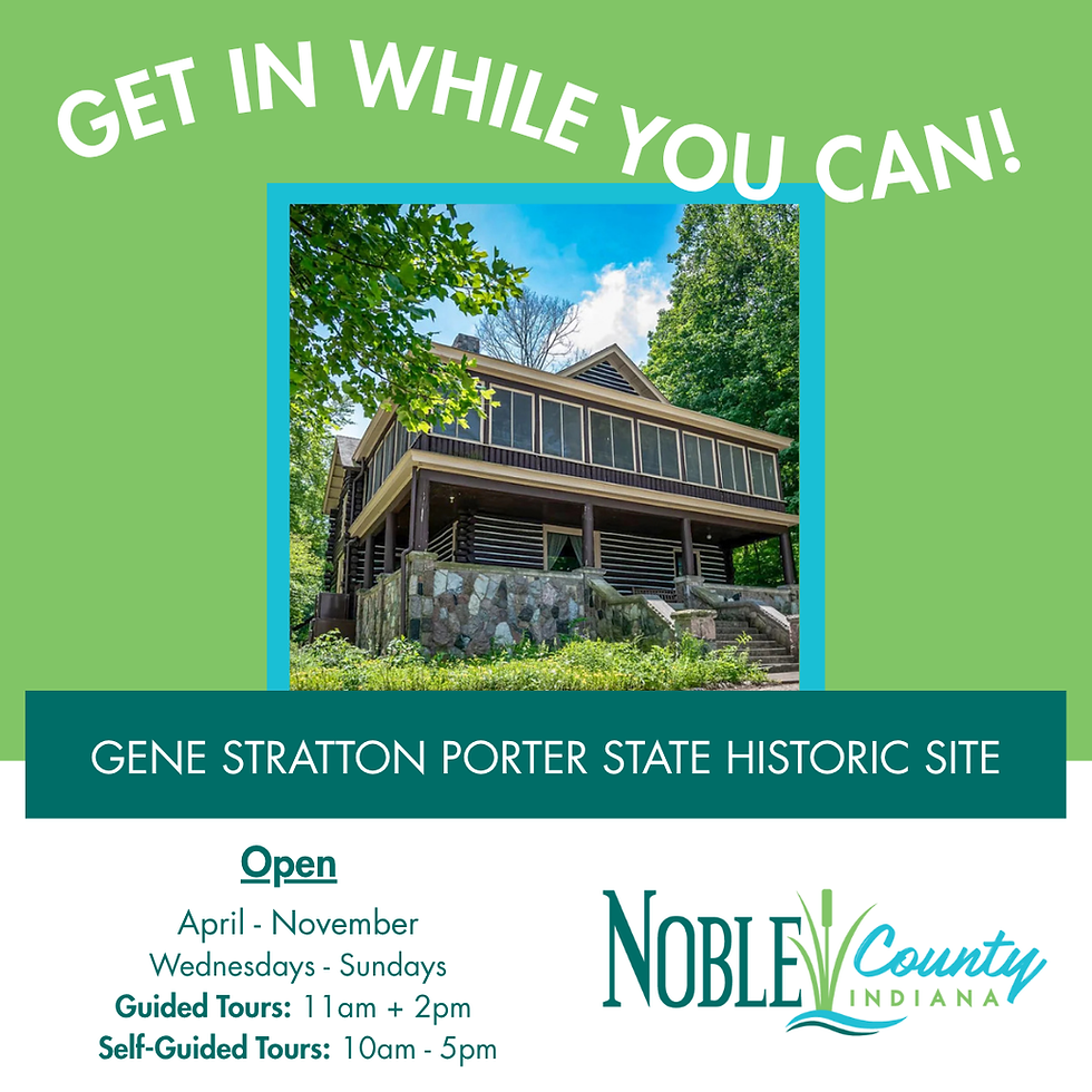 Seasonal attraction Gene Stratton Porter State Historic Site in Rome City