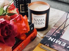 Thumbnail: NJ Living Namastayin Natural Wax Candle - Sandalwood & Amber