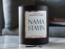 Thumbnail: NJ Living Namastayin Natural Wax Candle - Sandalwood & Amber