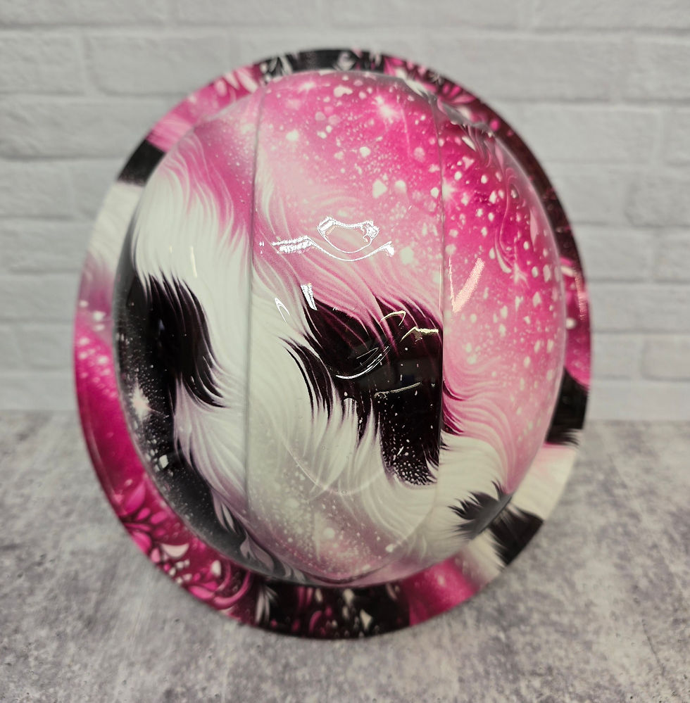 Thumbnail: Pink Black Cow Custom Hydro Dipped Hard Hat
