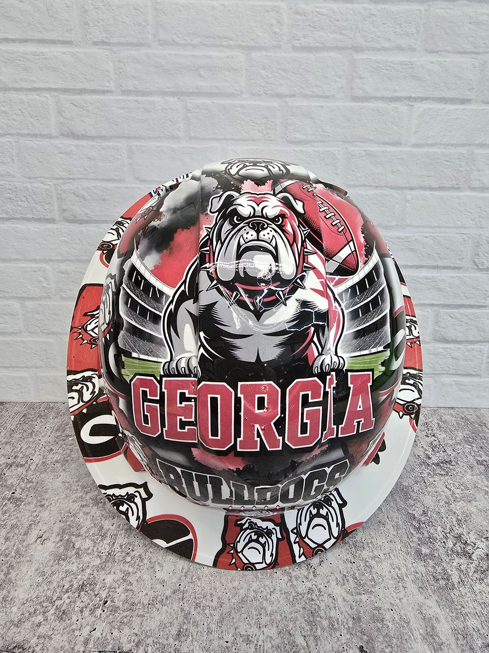 Georgia Bulldogs Custom Hydro Dipped Hardhat