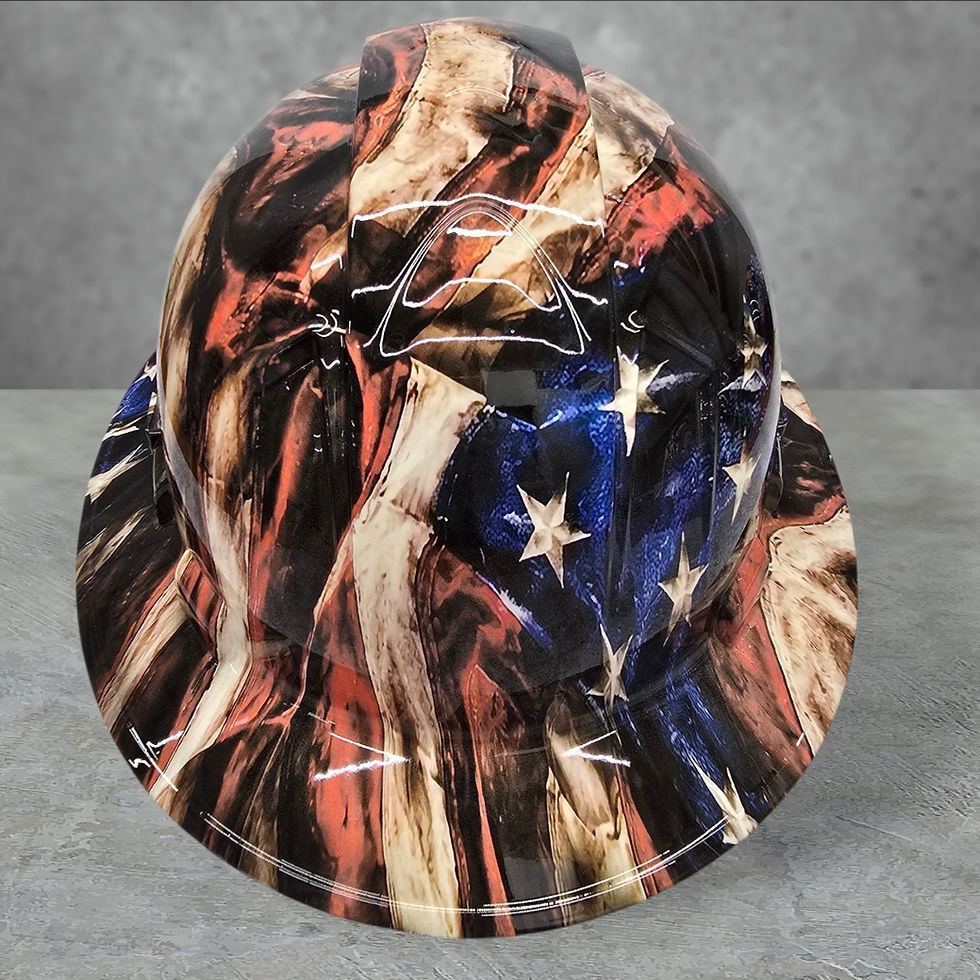 Thumbnail: Freedom Fabric, American Flag Custom Hydro Dipped Hard Hat