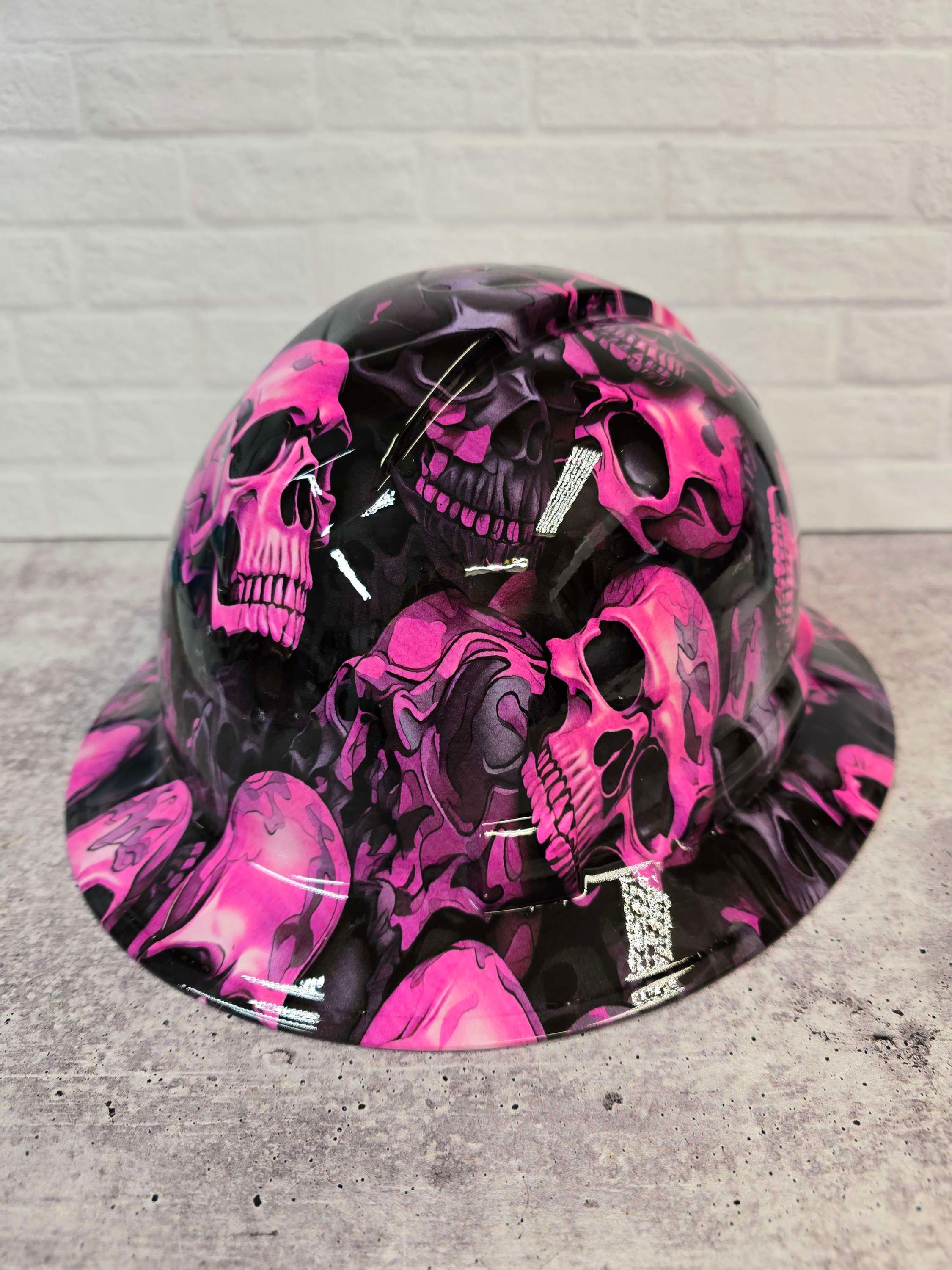 Pink and Black Skulls Hardhat