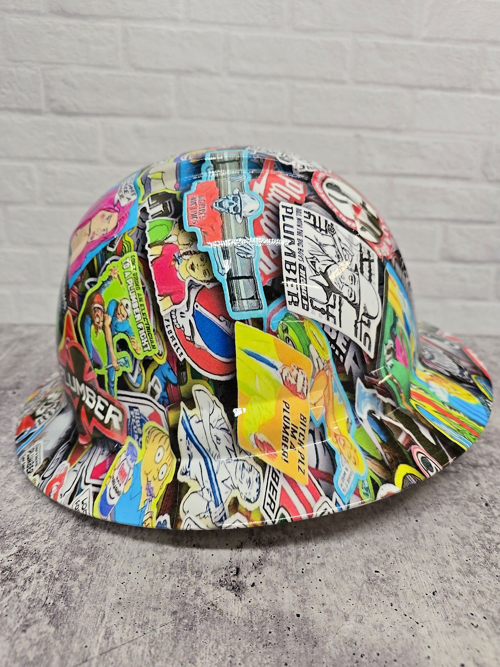 Thumbnail: Plumber Sticker Bomb Custom Hydro Dipped Hardhat