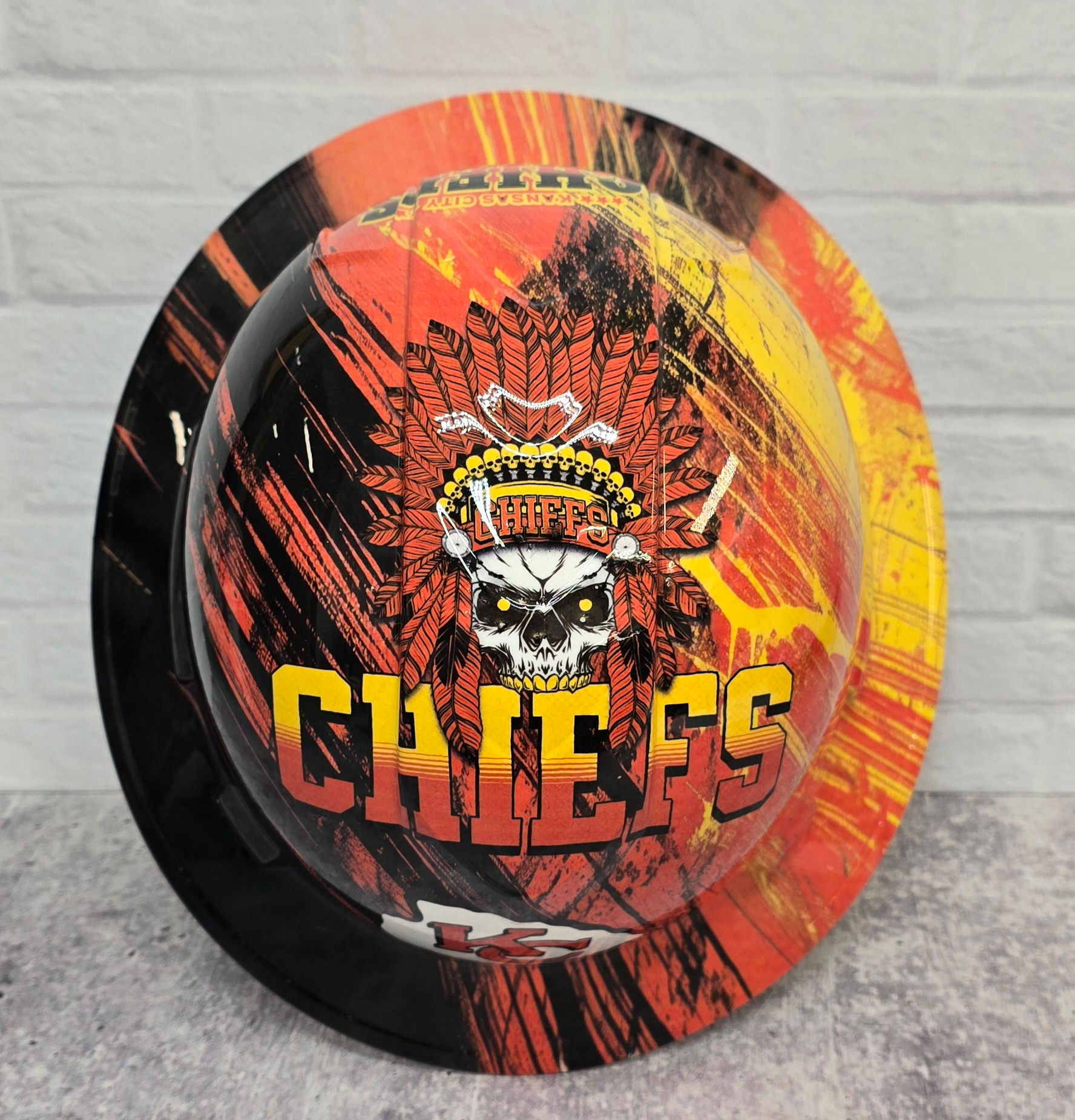 KC Cheifs Custom Hydro Dipped Hardhat