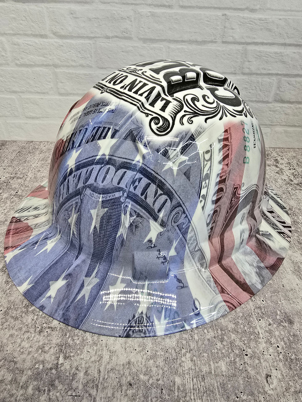 Thumbnail: Blue Collar Dollar Custom Hydro Dipped Hardhat