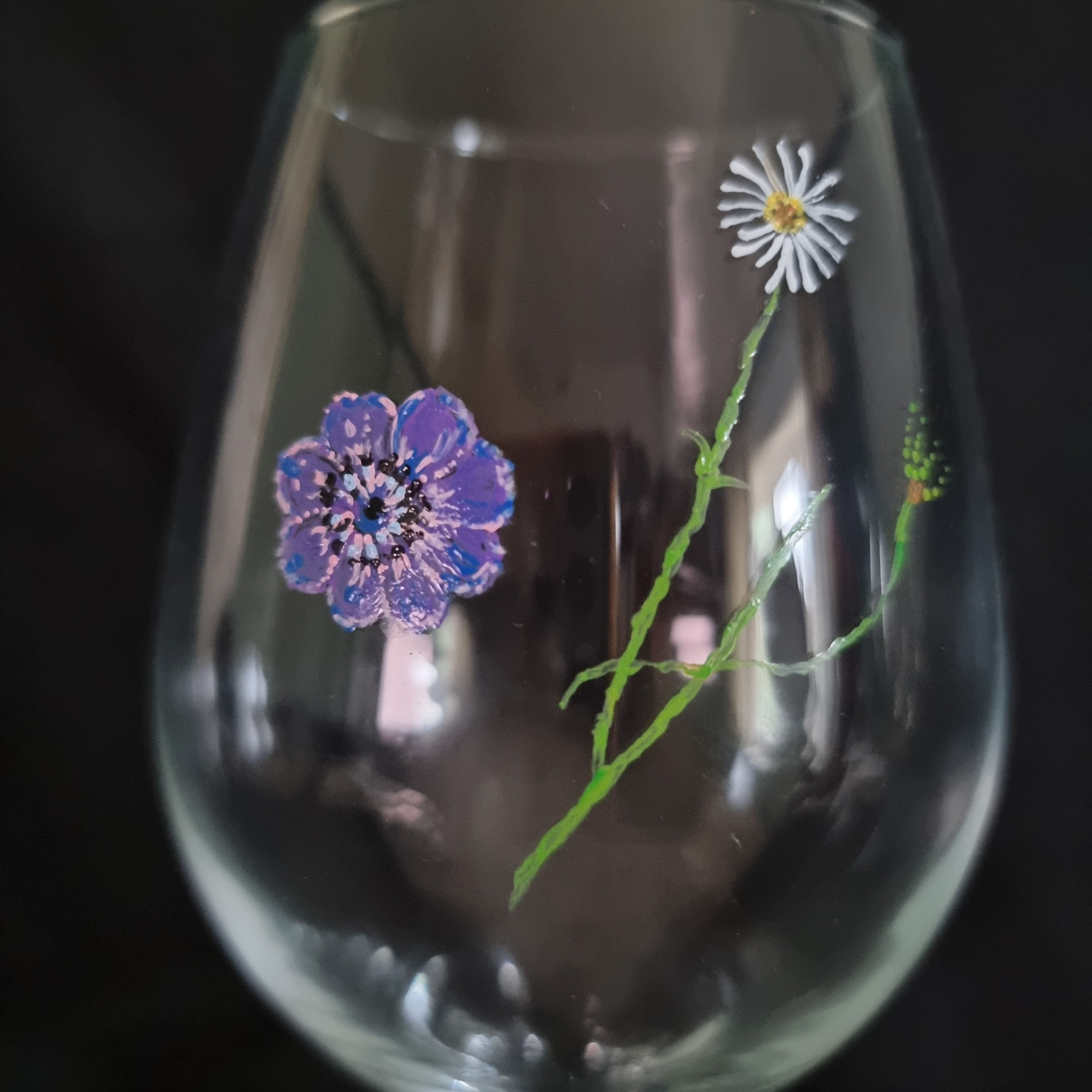 Hand painted 'wild flowers' close up