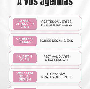 A vos agendas ! Voici nos prochains événements 🤩
