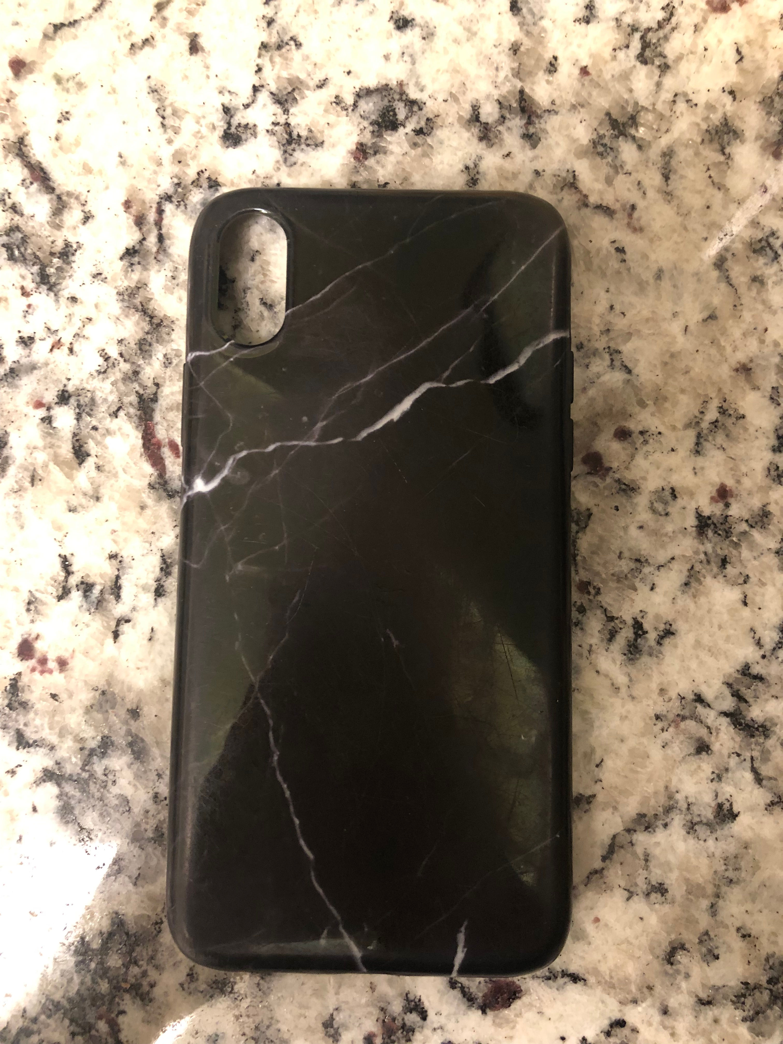 Black Marble iPhone X Case