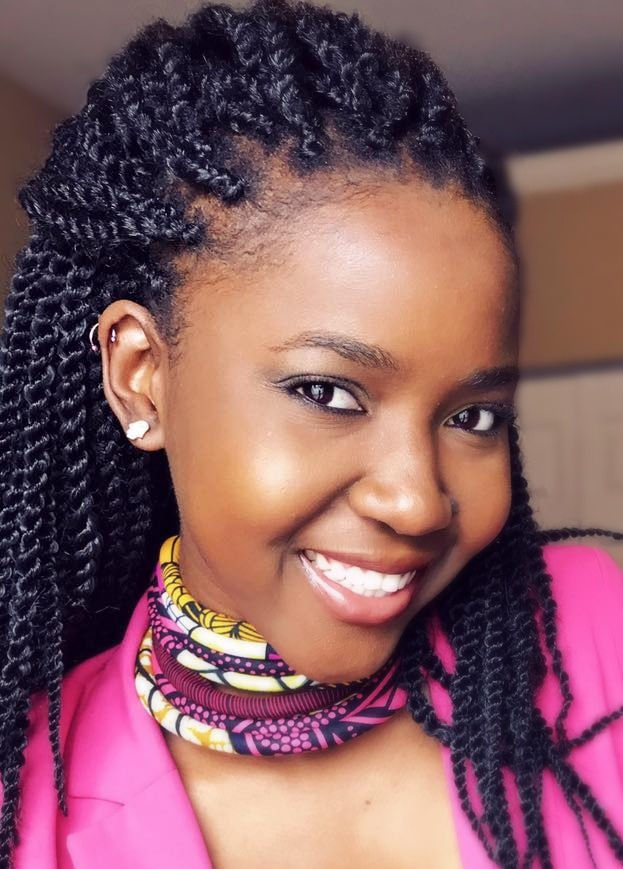 Wearing a handmade ankara chocker