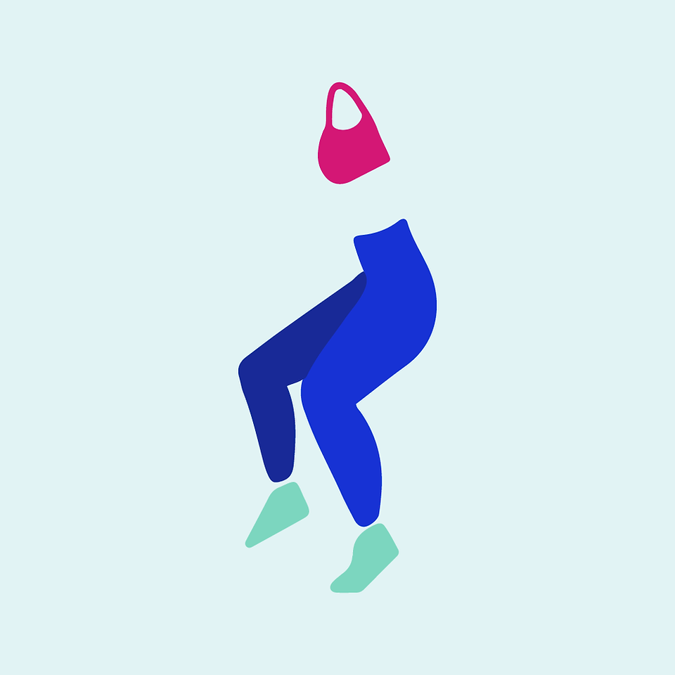 Simplified illustration of female doing exercises