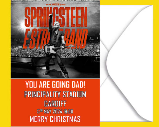 Bruce Springteen Ticket Reveal Card