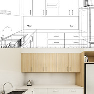Wireframe to Rendered 3D Image by Natalie Rumble Interior Designer