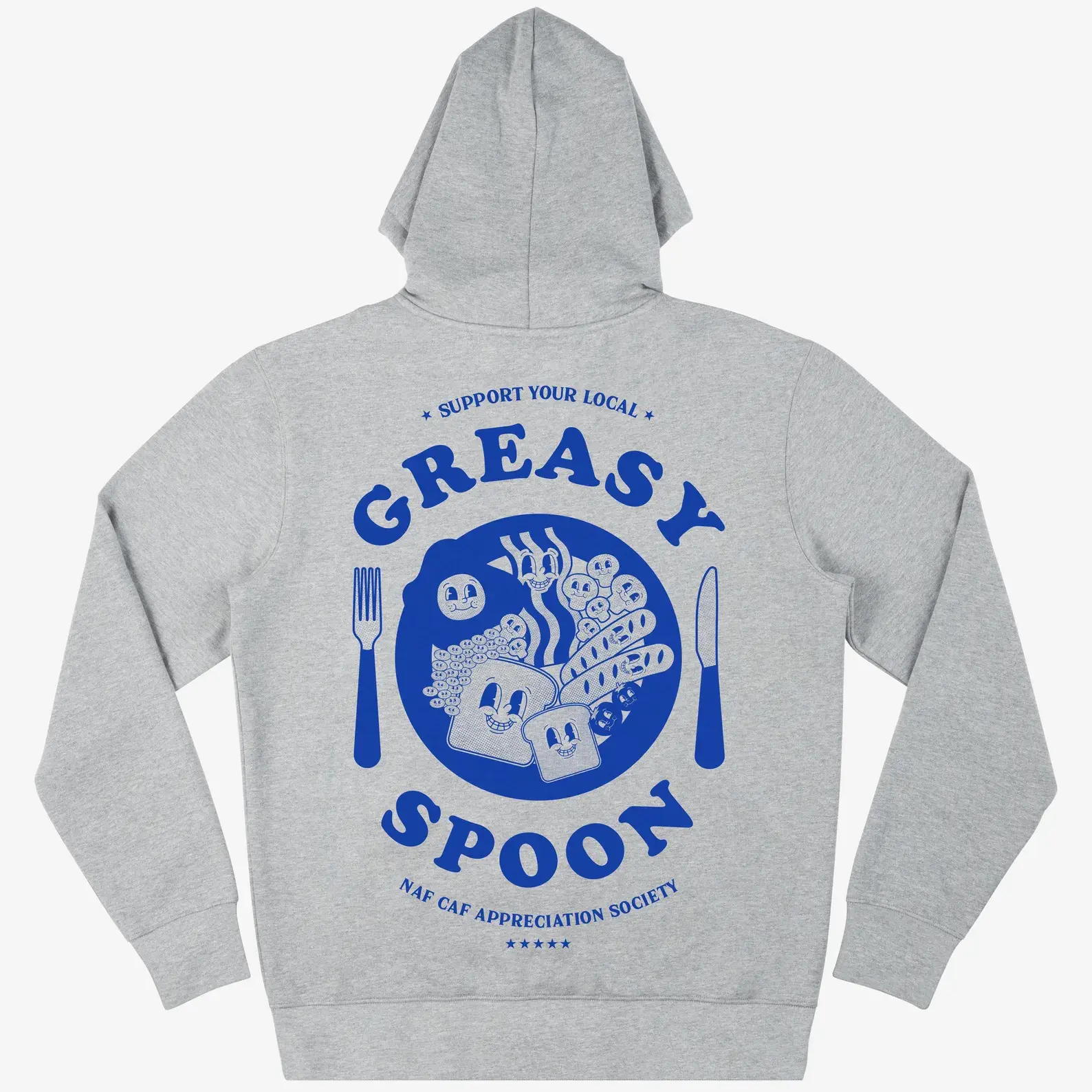 Greasy Spoon Breakfast Graphic Hoodie — Oversized Streetwear Pullover