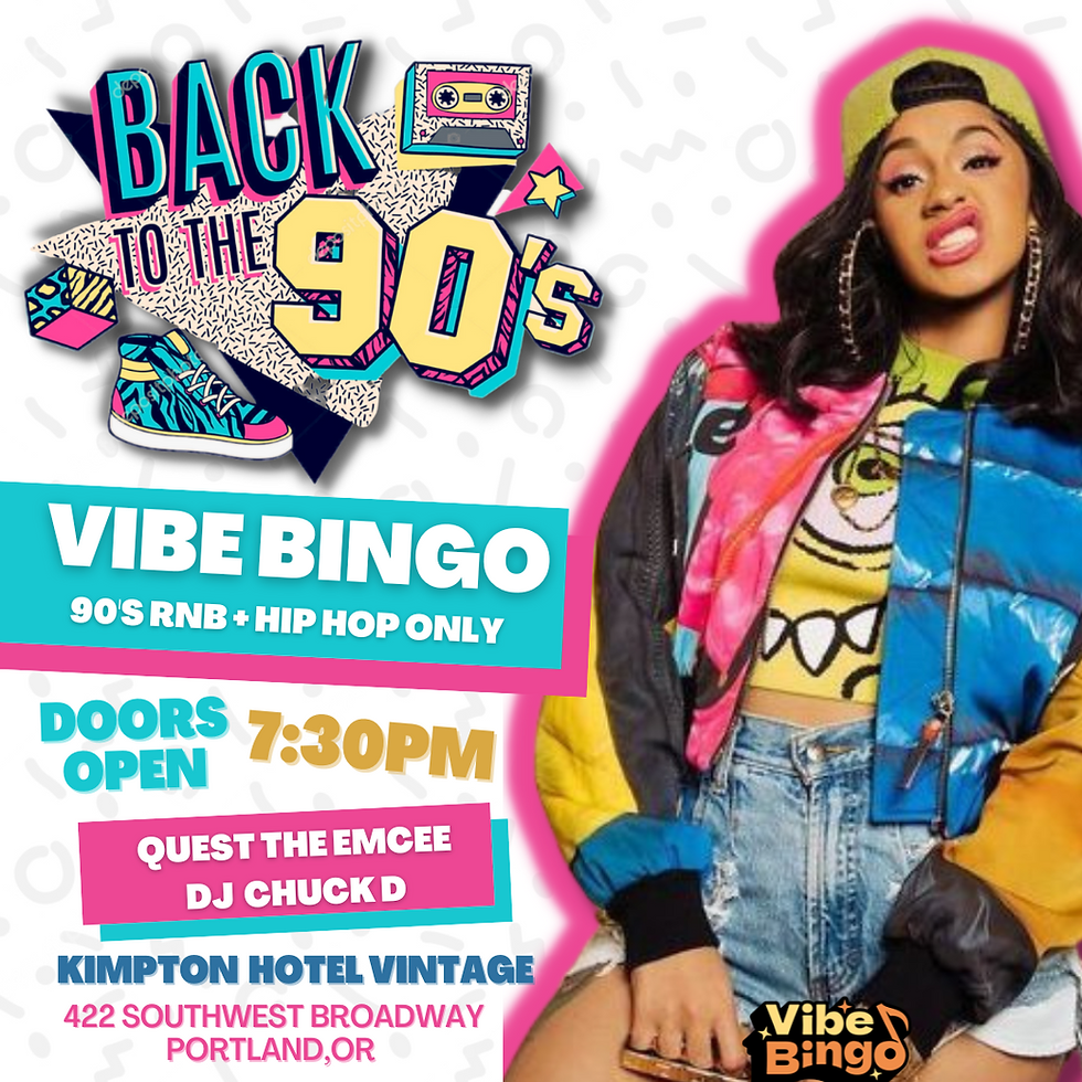 Vibe Bingo - 90's Only Edition Portland, OR