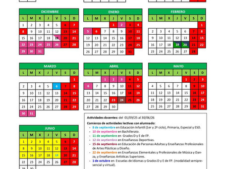 Calendario escolar 25/26