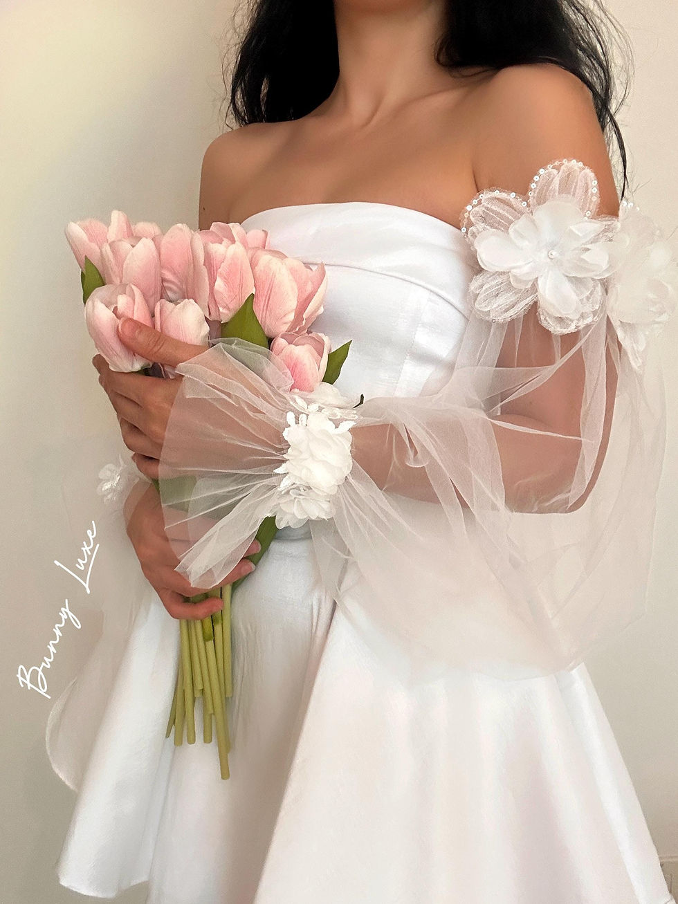 Thumbnail: Floral Detachable Bridal Sleeves