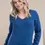 Thumbnail: NATIVE WORLD - Vee Neck Plain Sweater in Cornflower